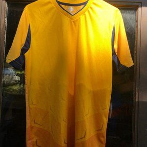 Sport V-Neck Yellow Black Short Sleeves T-Shirt